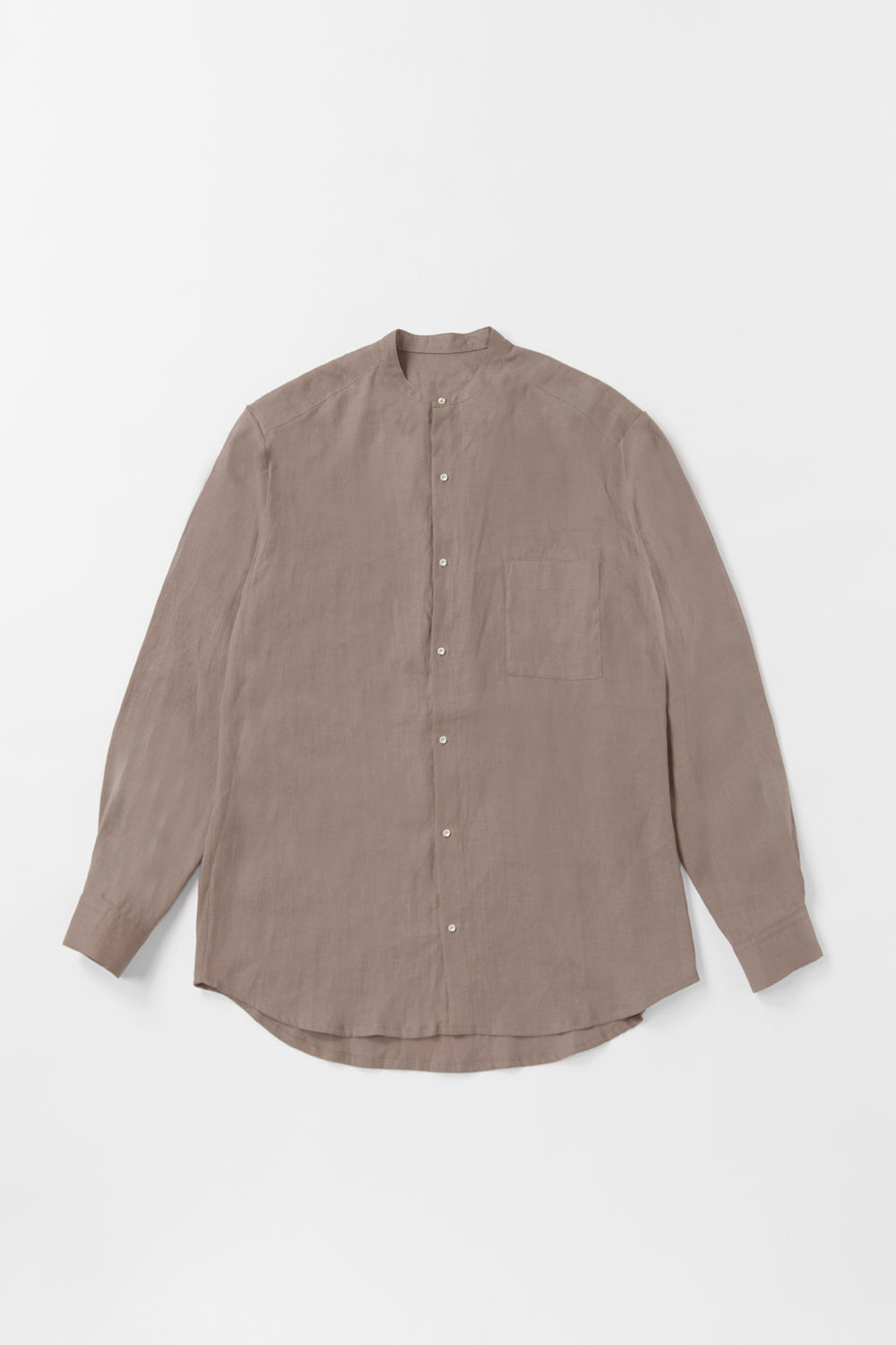 スタンドカラーメンズシャツヘンプ ブラウン – PG GAUZE