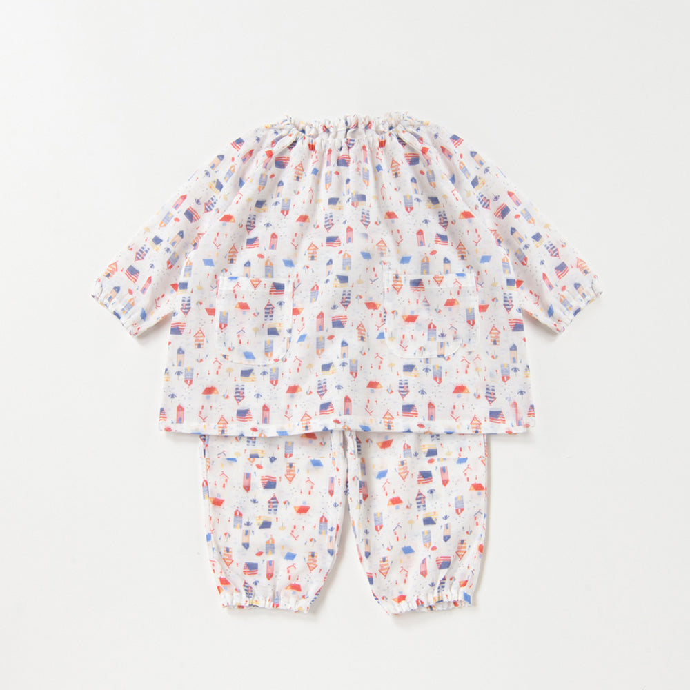 ピージーガーゼ｜ガーゼスモックパジャマ 夏80-100cm – PG GAUZE