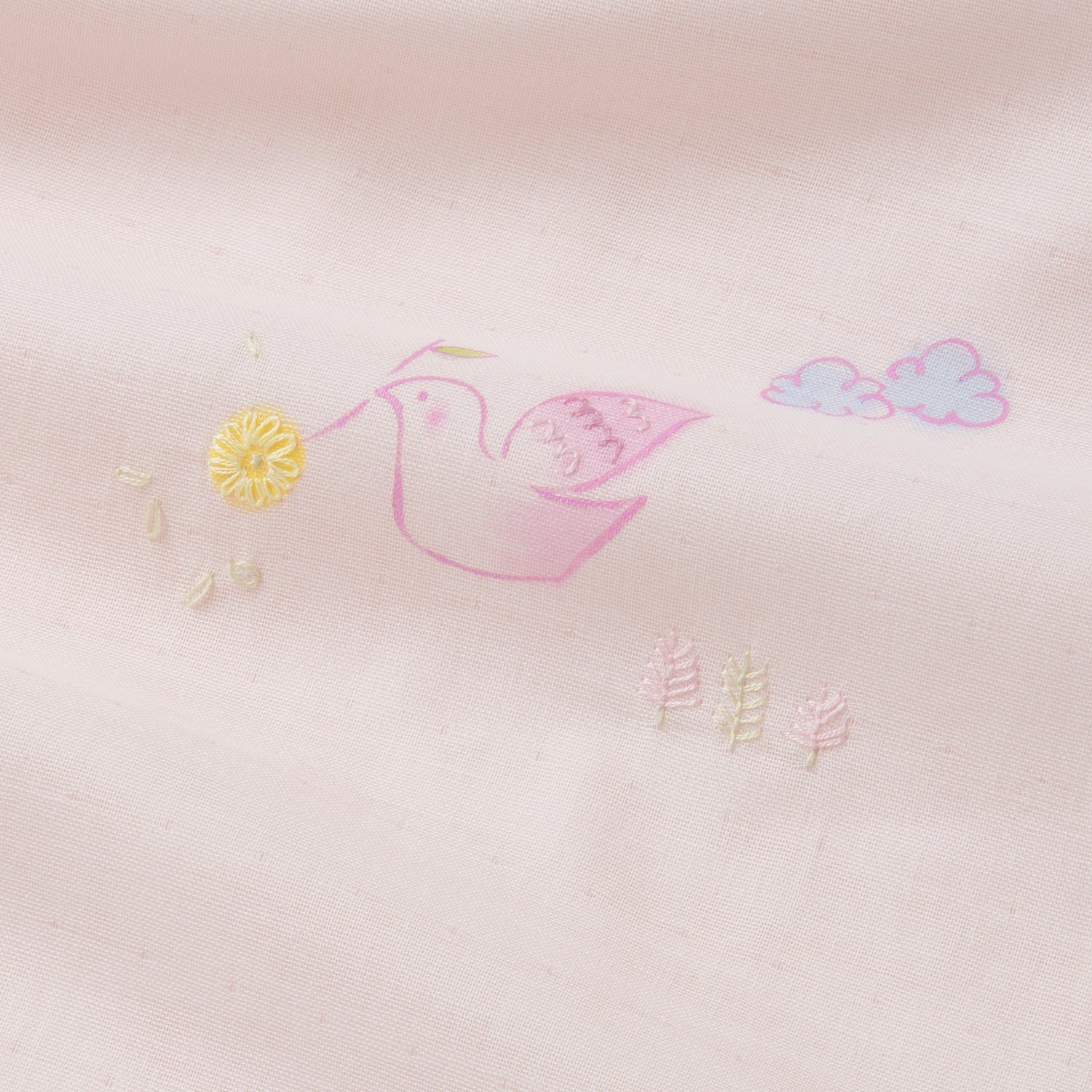 ピージーガーゼ｜ガーゼブランケット 手描＆刺繍Peaceピンク – PG GAUZE