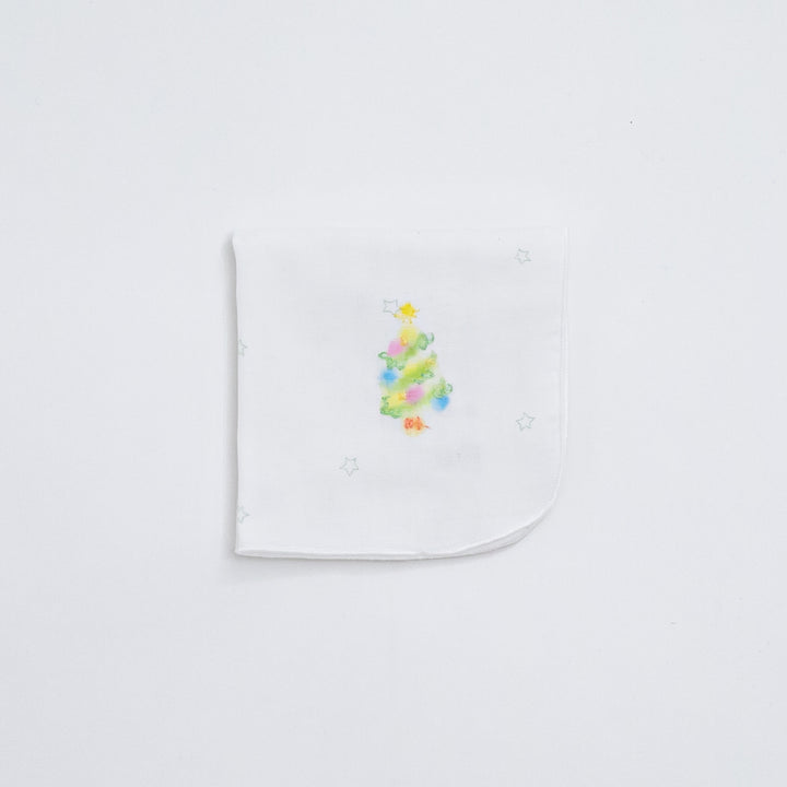 ガーゼハンカチ　クリスマス限定柄　ツリー
