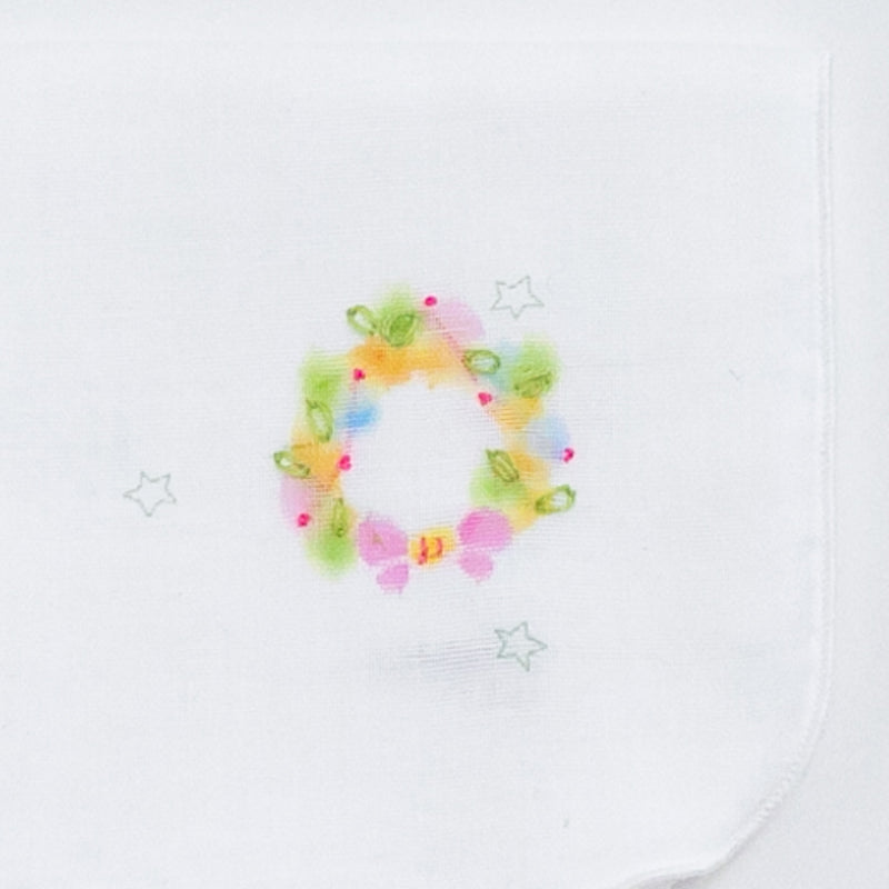 ガーゼハンカチ　クリスマス限定柄　リース