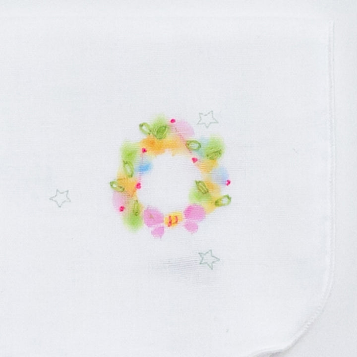 ガーゼハンカチ　クリスマス限定柄　リース