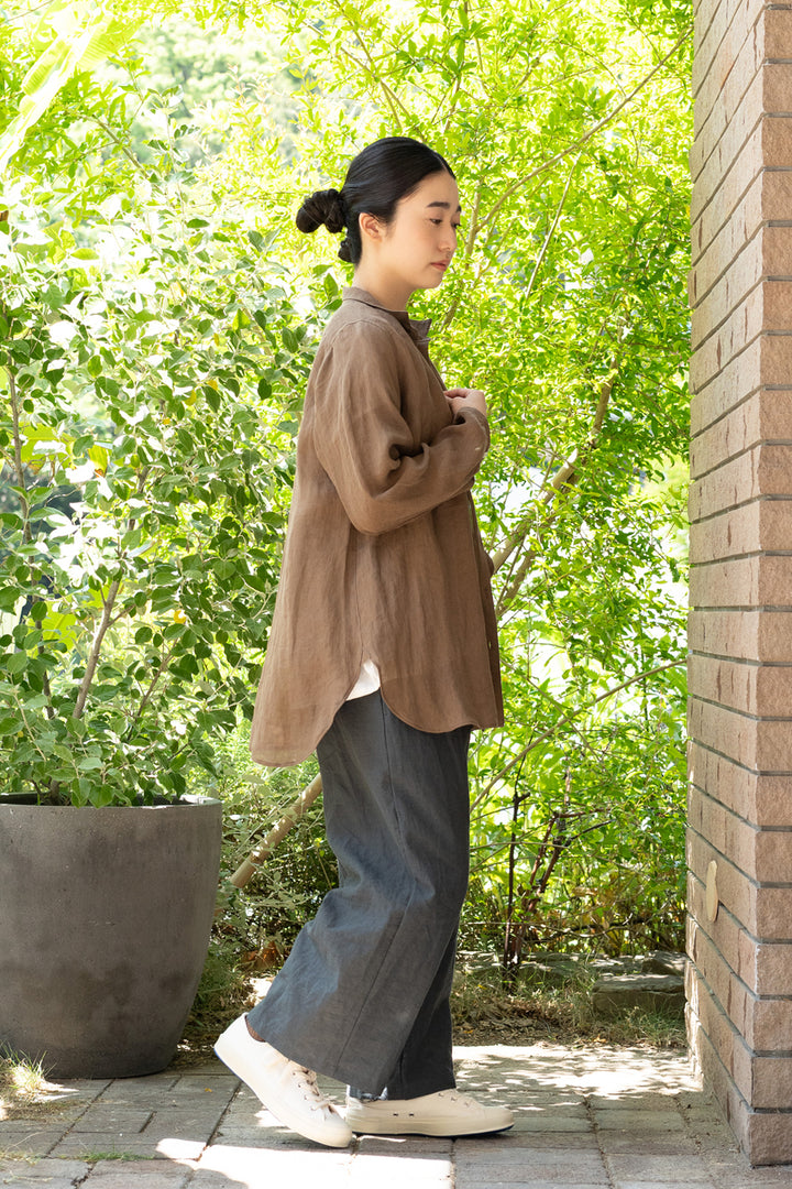 shirt linen khaki 
