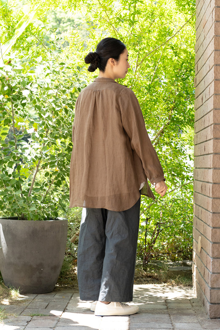 shirt linen khaki 