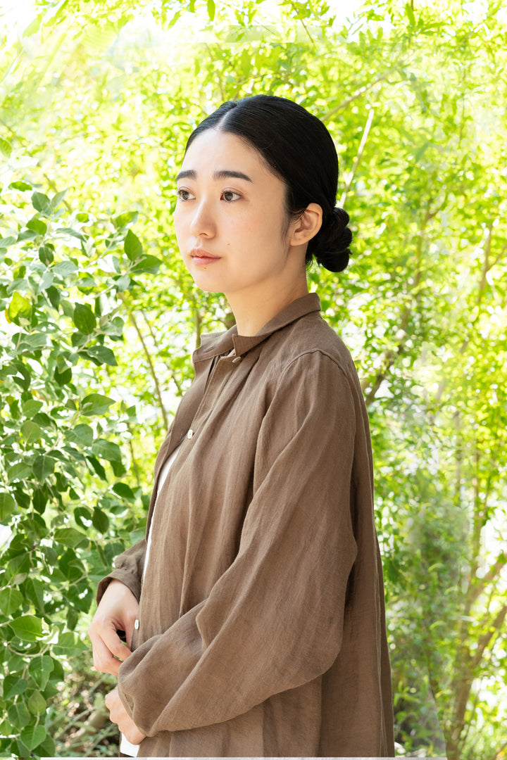 shirt linen khaki 