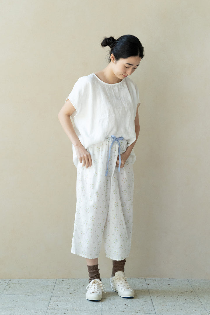cropped pants safiran linen<br> AS0120Y716<br> khaki 