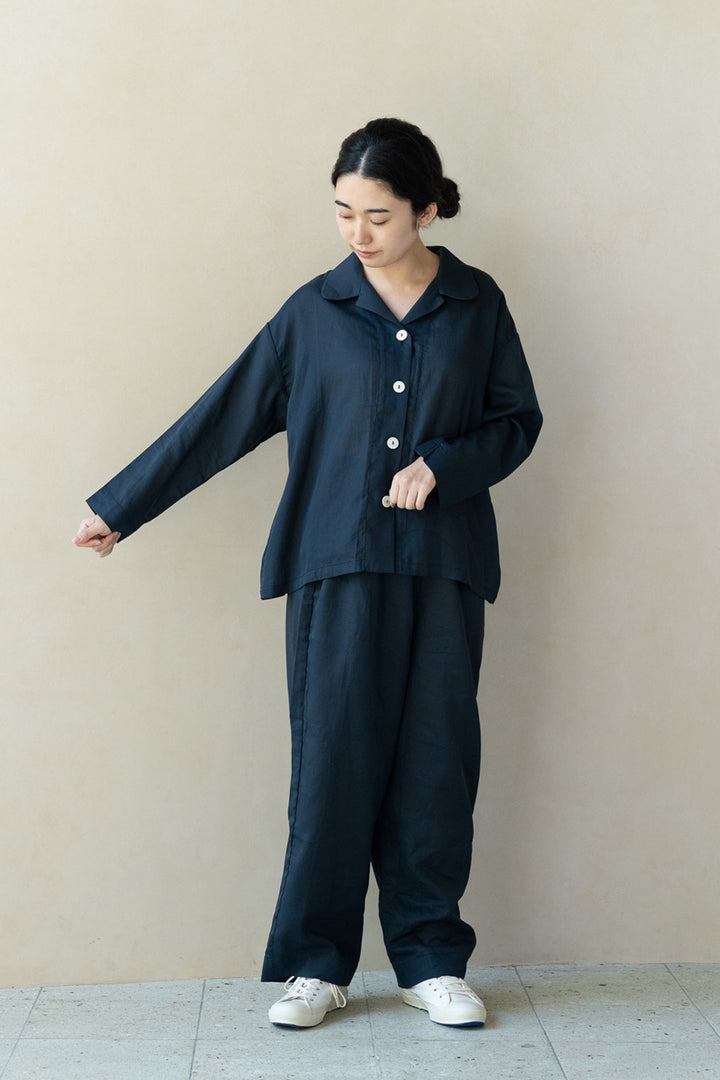 Gauze pajamas ladies navy