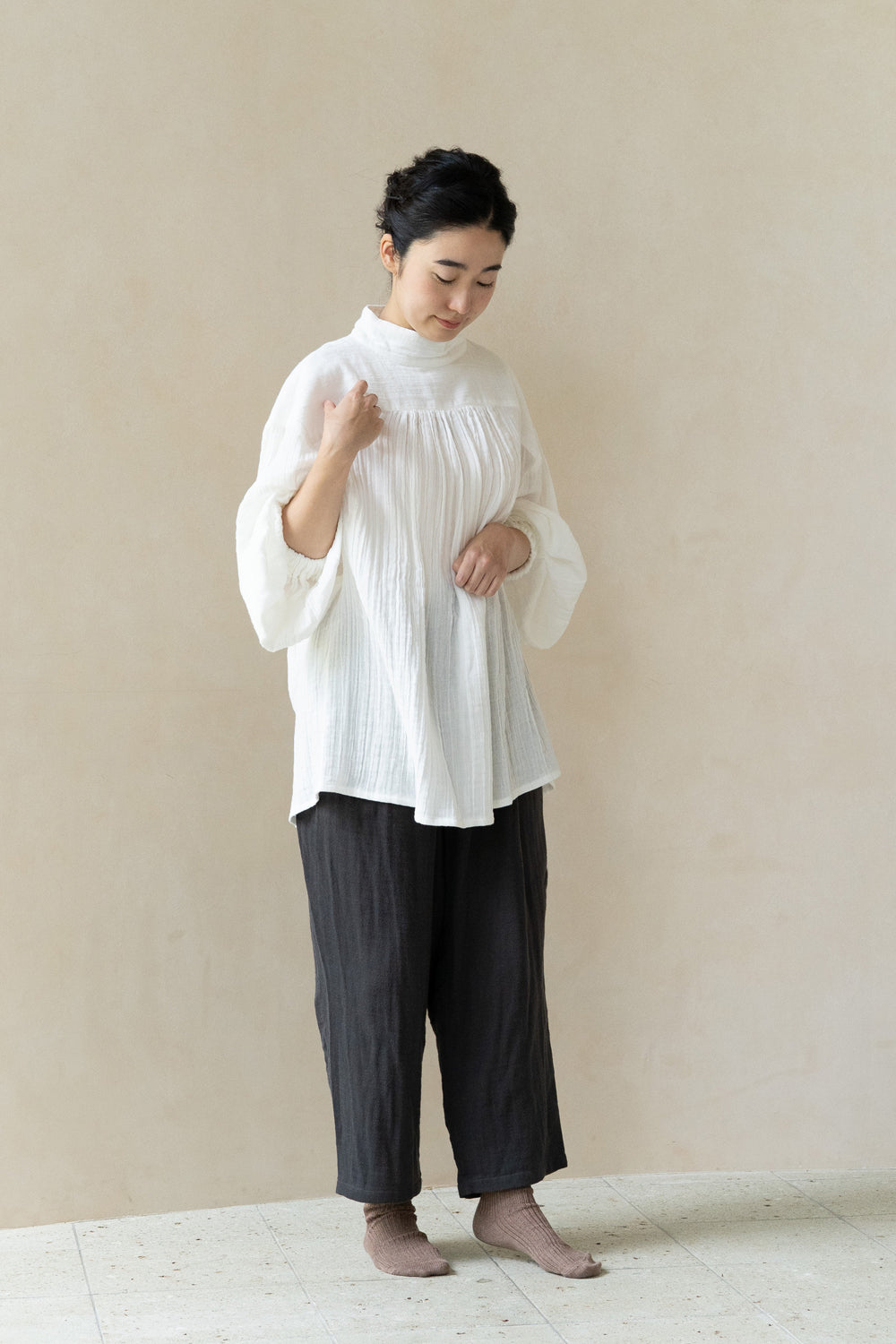 long blouse linen khaki 