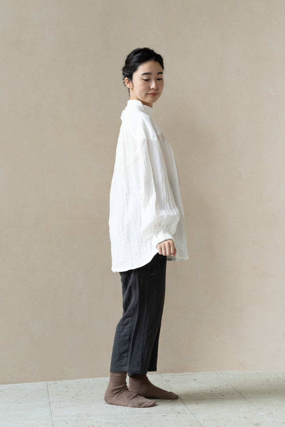 long blouse linen khaki 