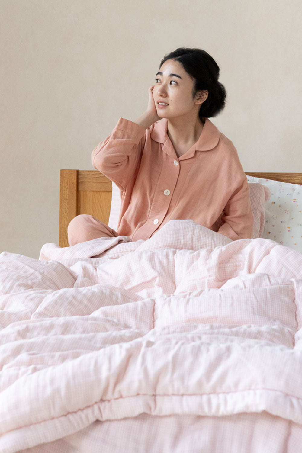 Warm gauze pajamas ladies lemon stripe 