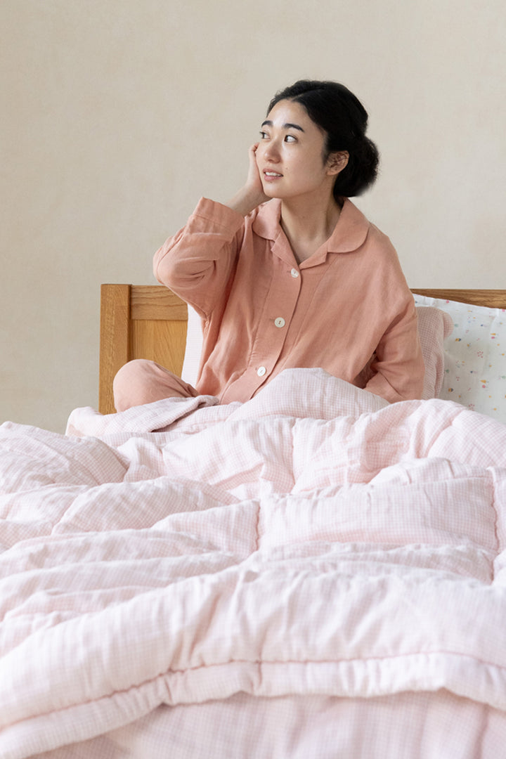 Warm gauze pajamas ladies lemon stripe 