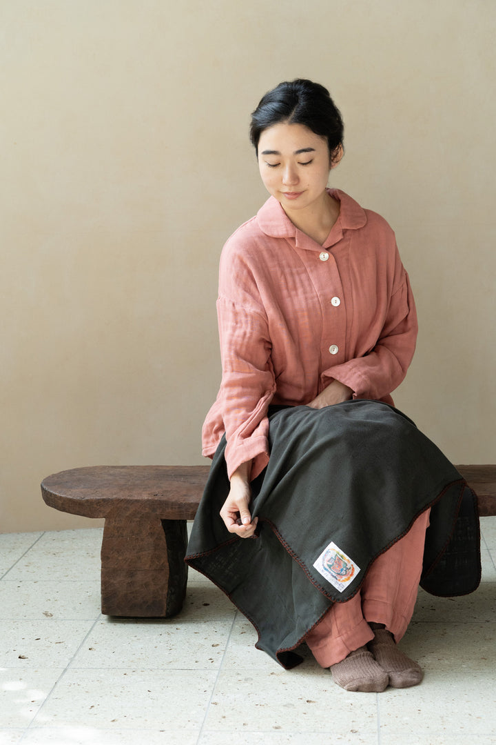 Warm gauze pajamas ladies lemon stripe 