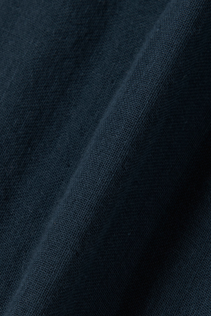 あたたかいスタンドカラーブラウス<br>ネイビー