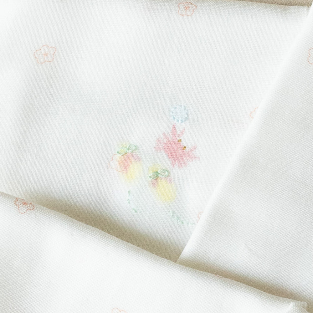夏限定柄<br>ガーゼハンカチ　手描手刺繍