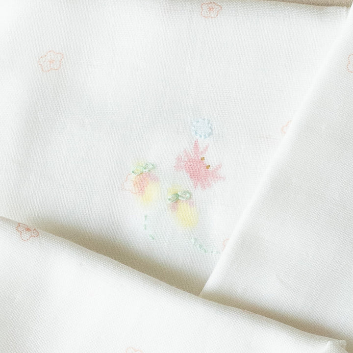 夏限定柄<br>ガーゼハンカチ　手描手刺繍
