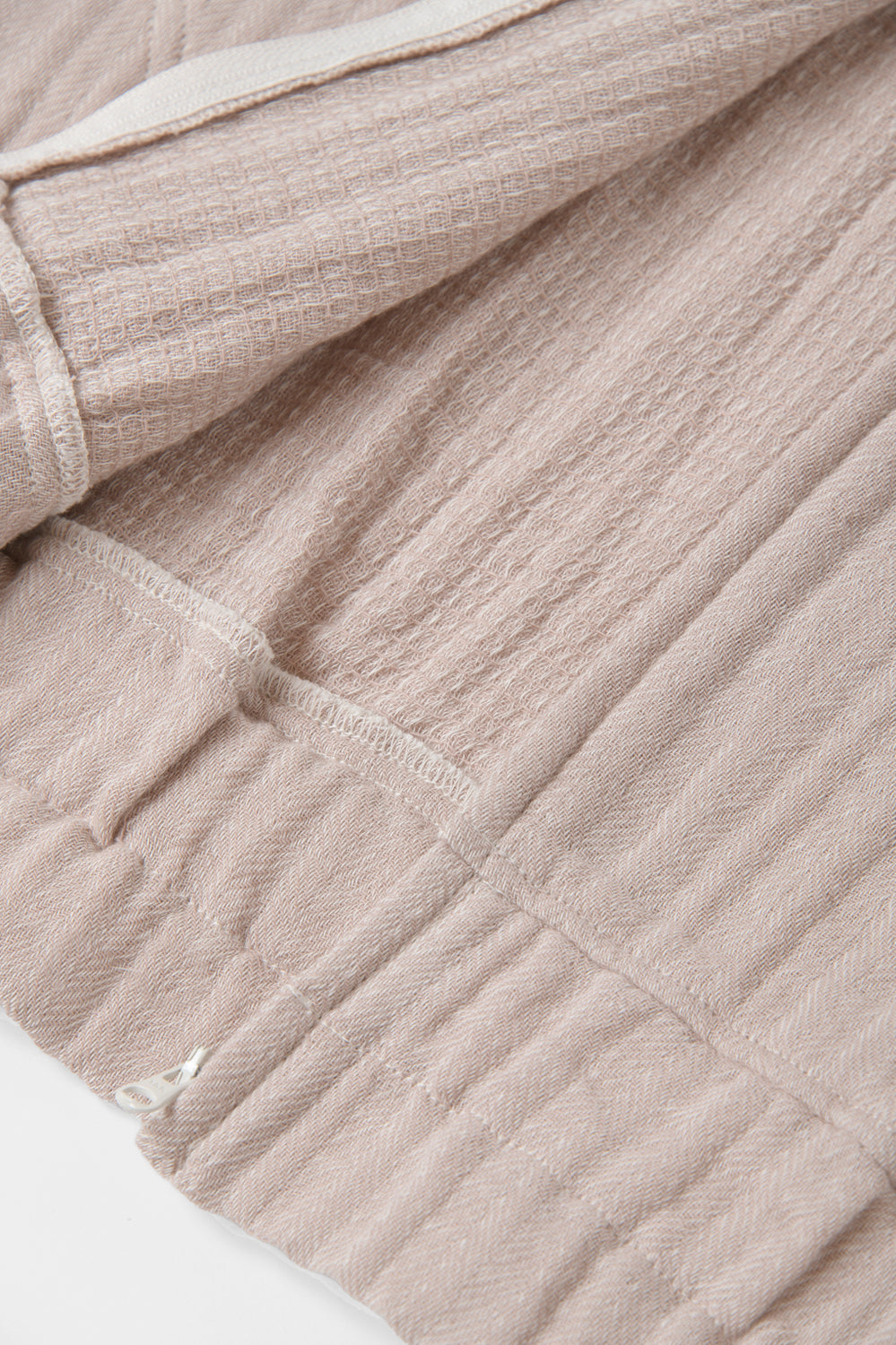 ハイネックベスト<br>ワッフルヘリンボン<br>ピンク