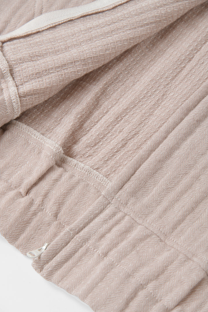 ハイネックベスト<br>ワッフルヘリンボン<br>ピンク