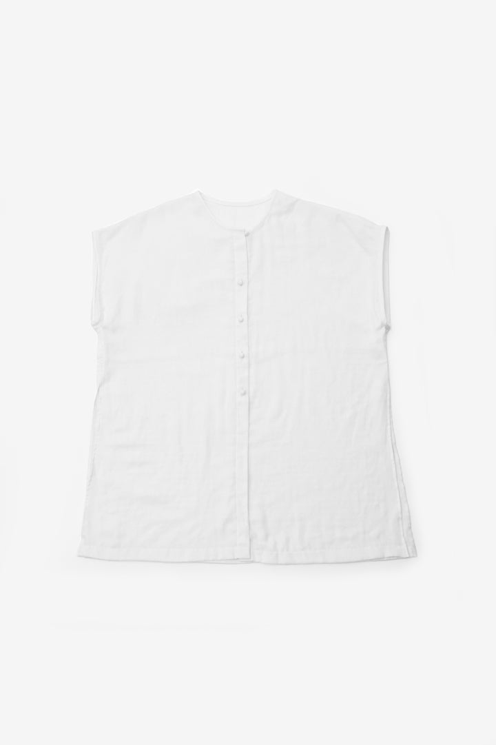 スリットブラウス<br>綾織　オフ