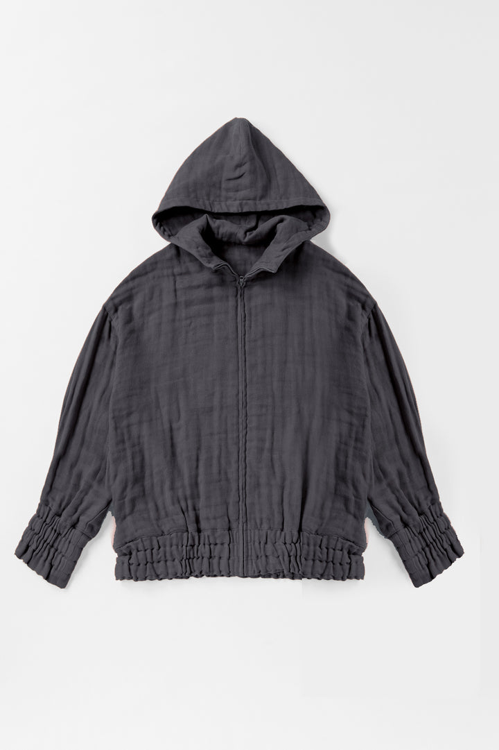 パーカー<br>綿ワッシャー　グレー