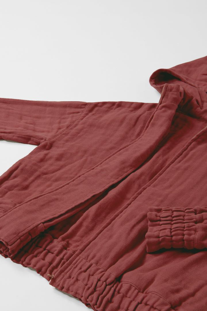 パーカー<br>綿ワッシャー　ブラウン