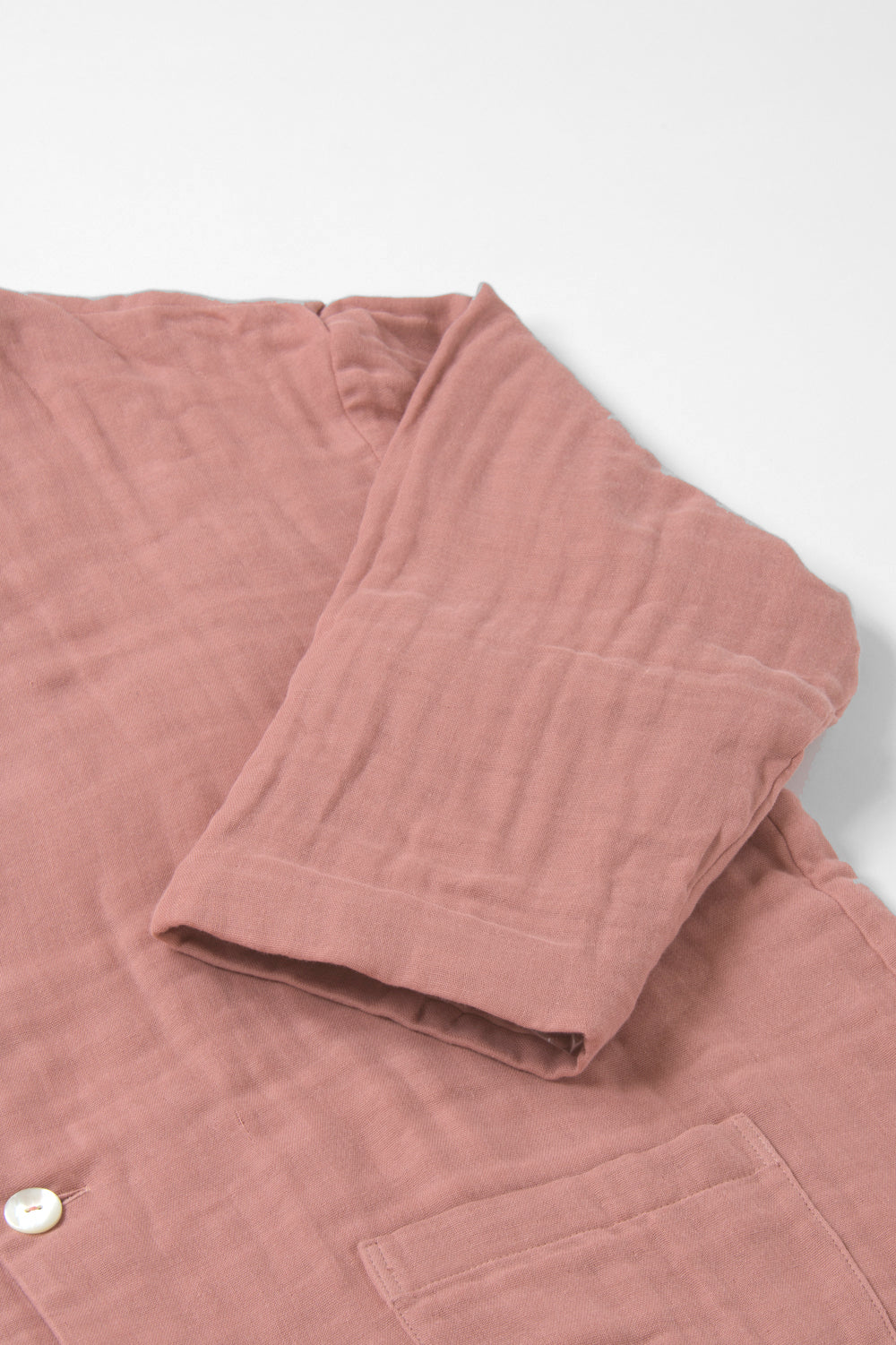 あたたかいメンズVネックはおり<br>綿ワッシャー　ピンク