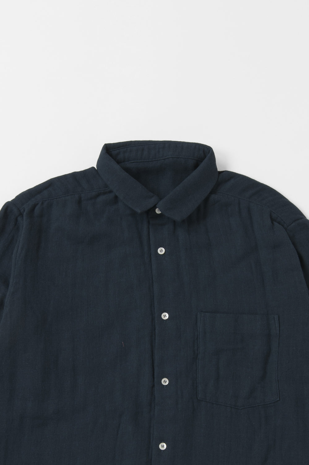 あたたかいメンズシャツ<br>ネイビー