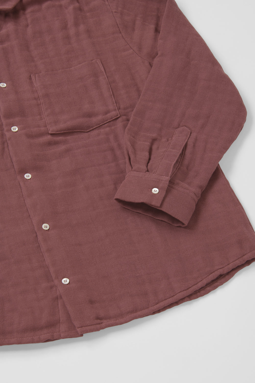 あたたかいメンズシャツ<br>綿ワッシャー　ブラウン