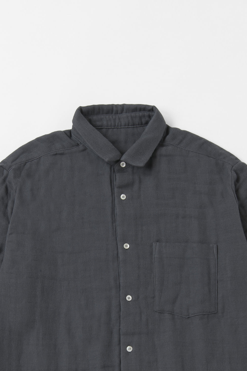 あたたかいメンズシャツ<br>綿ワッシャー　グレー