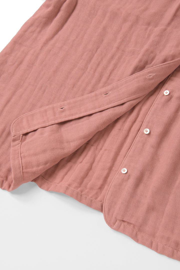 あたたかいブラウス<br>綿ワッシャー　ピンク