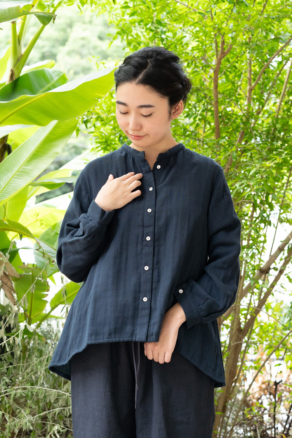 shirt cotton linen khaki