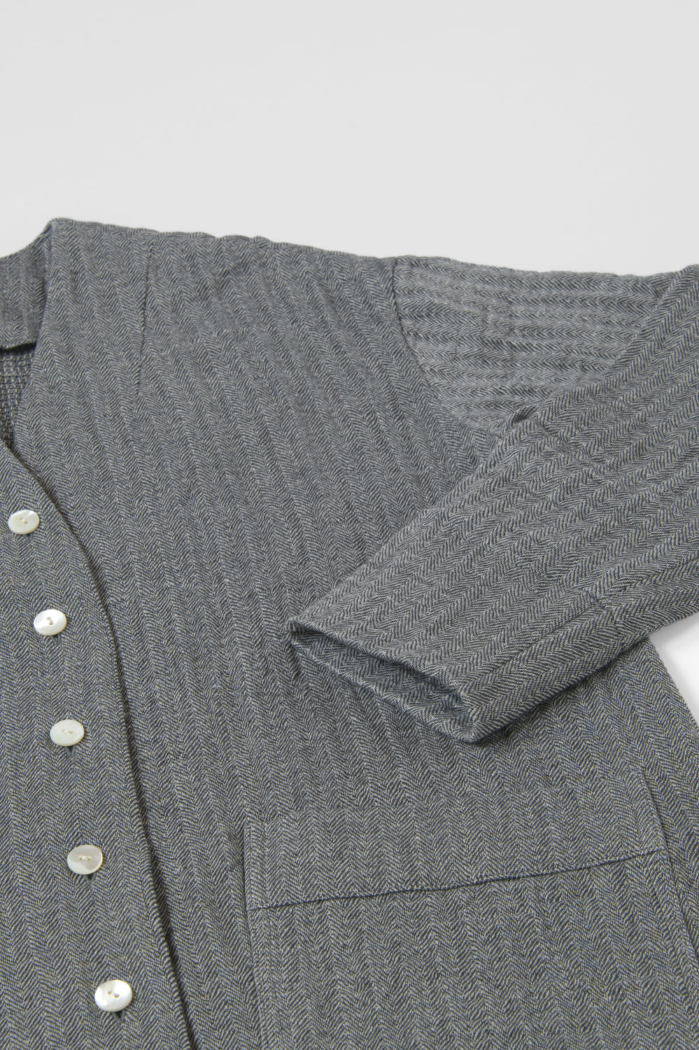 ロングカーディガン<br>ワッフルヘリンボン<br>黒