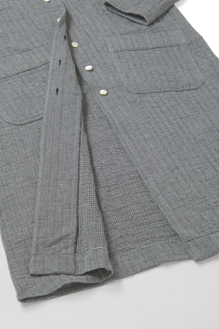 ロングカーディガン<br>ワッフルヘリンボン<br>黒