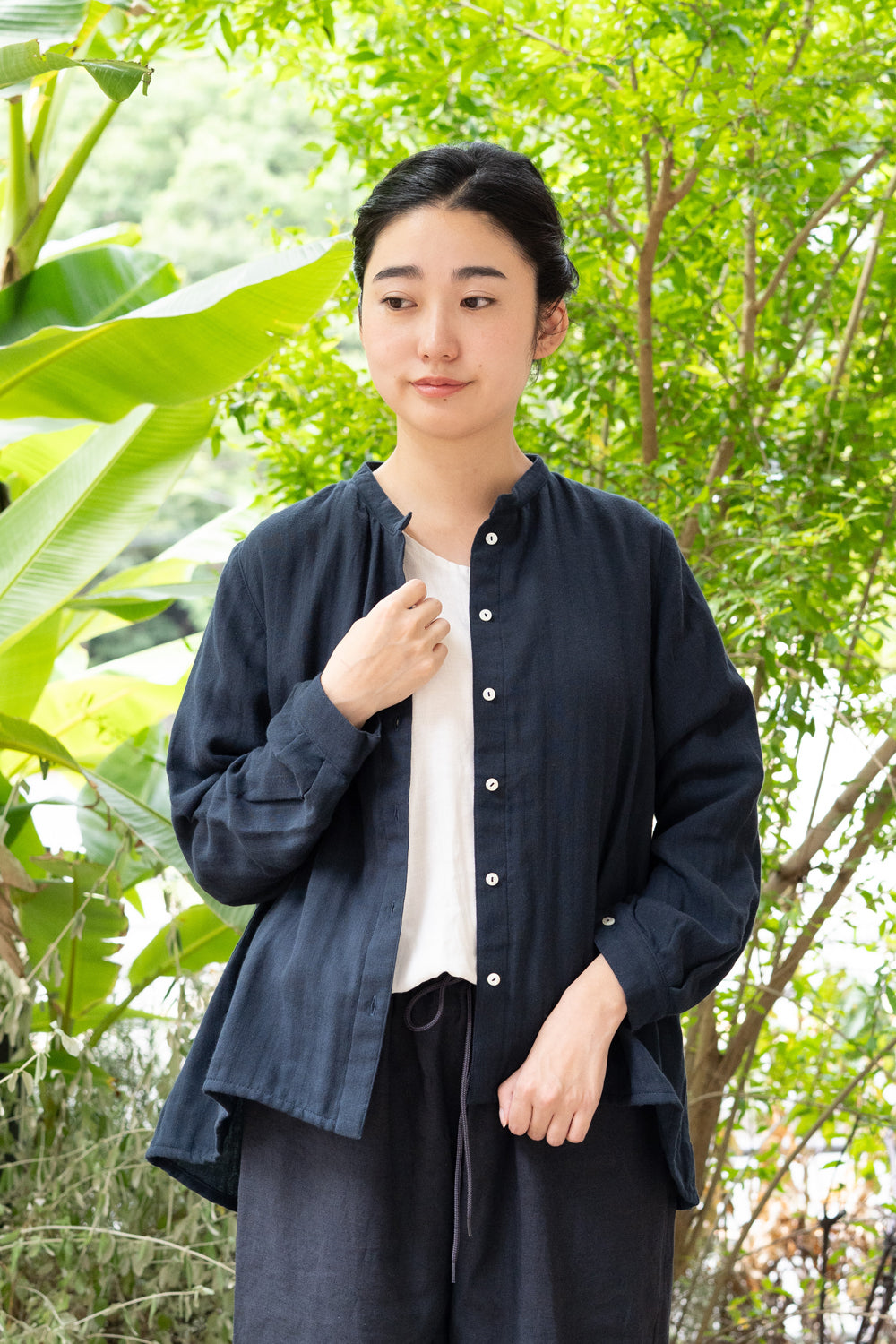 shirt cotton linen khaki