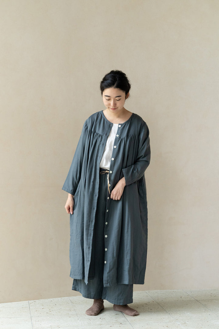 ３wayワンピース<br>綾織　ダークグリーン