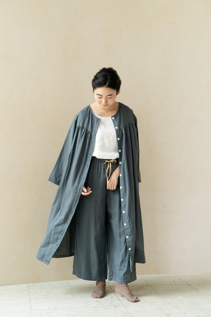 ３wayワンピース<br>綾織　ダークグリーン
