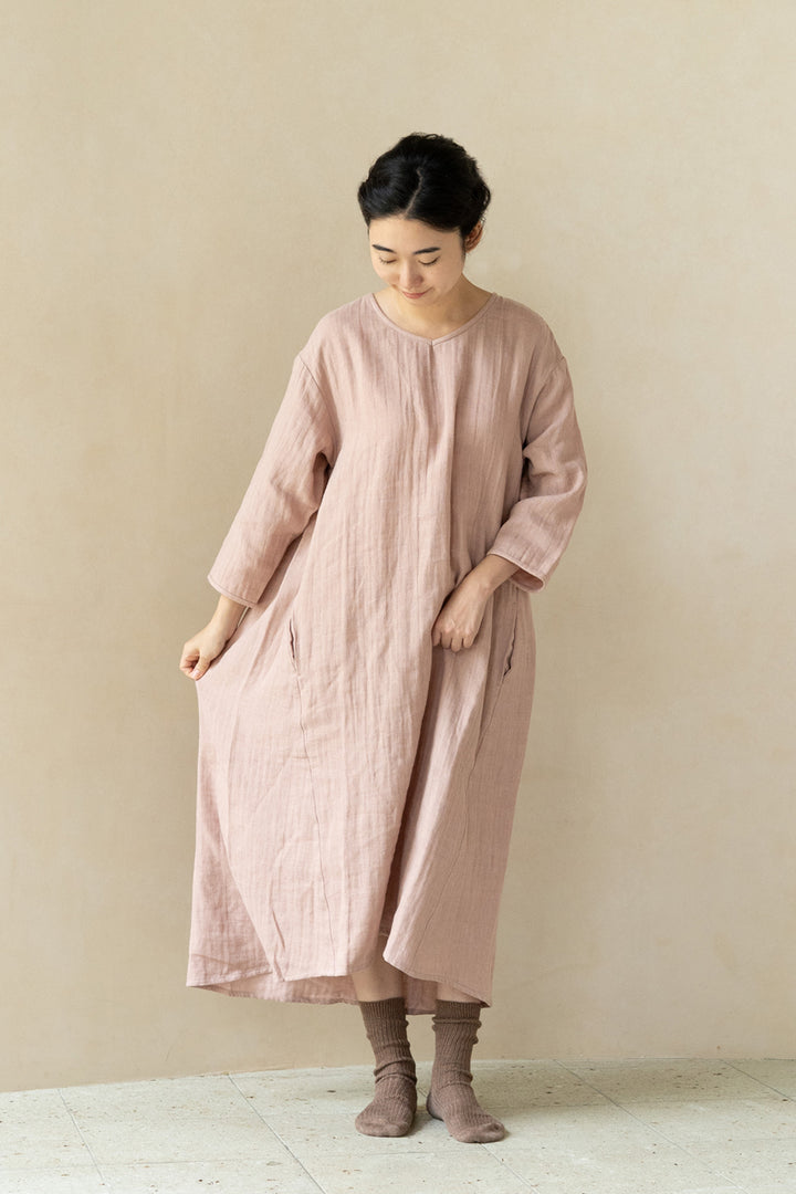 Dress 3/4 sleeve hemp black 