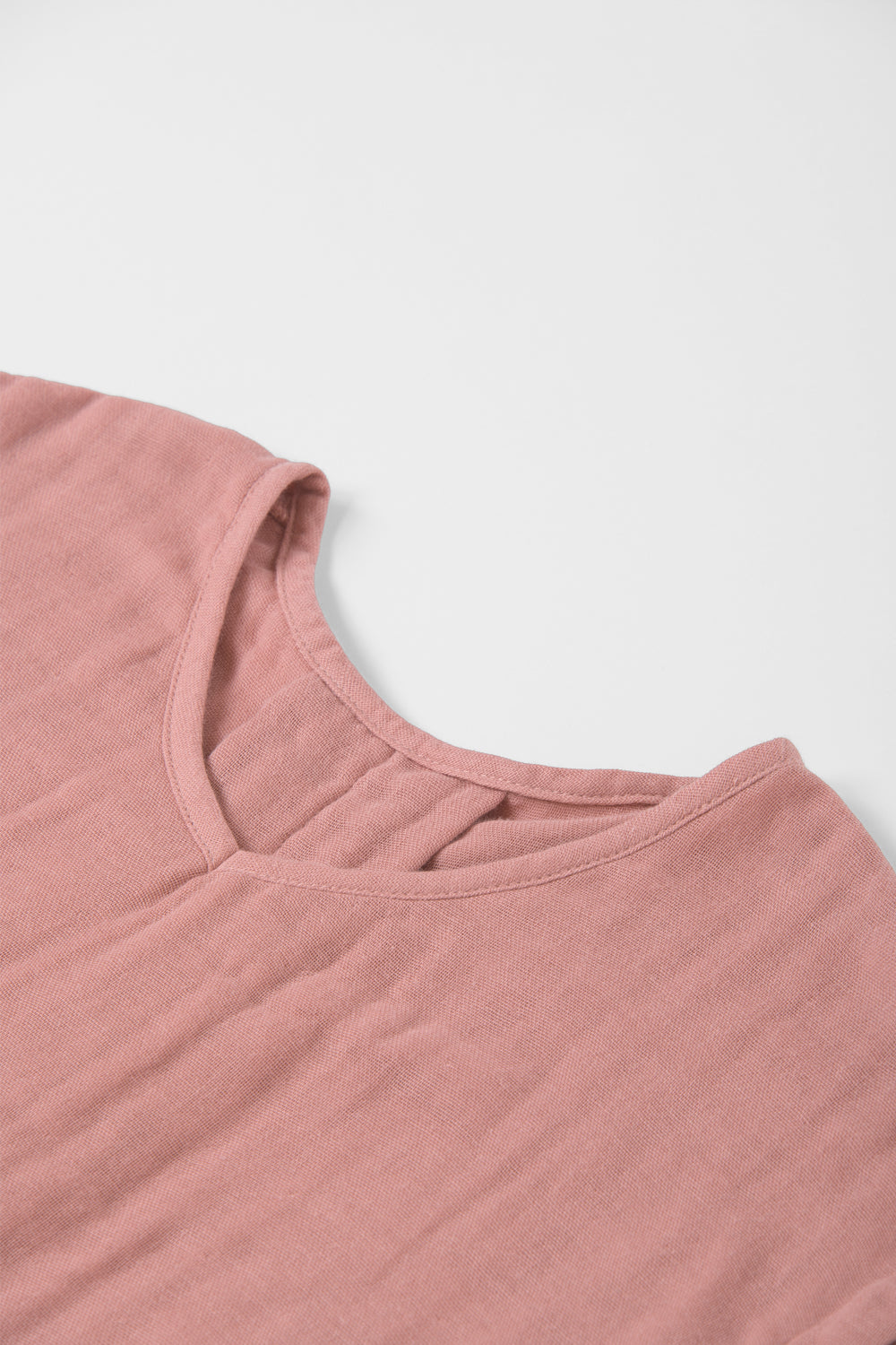 Aラインワンピース<br>綿ワッシャー<br>ピンク