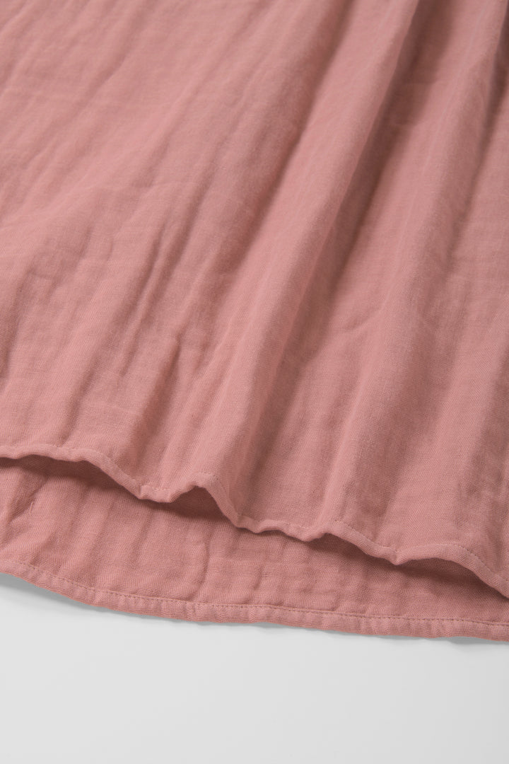 Aラインワンピース<br>綿ワッシャー<br>ピンク