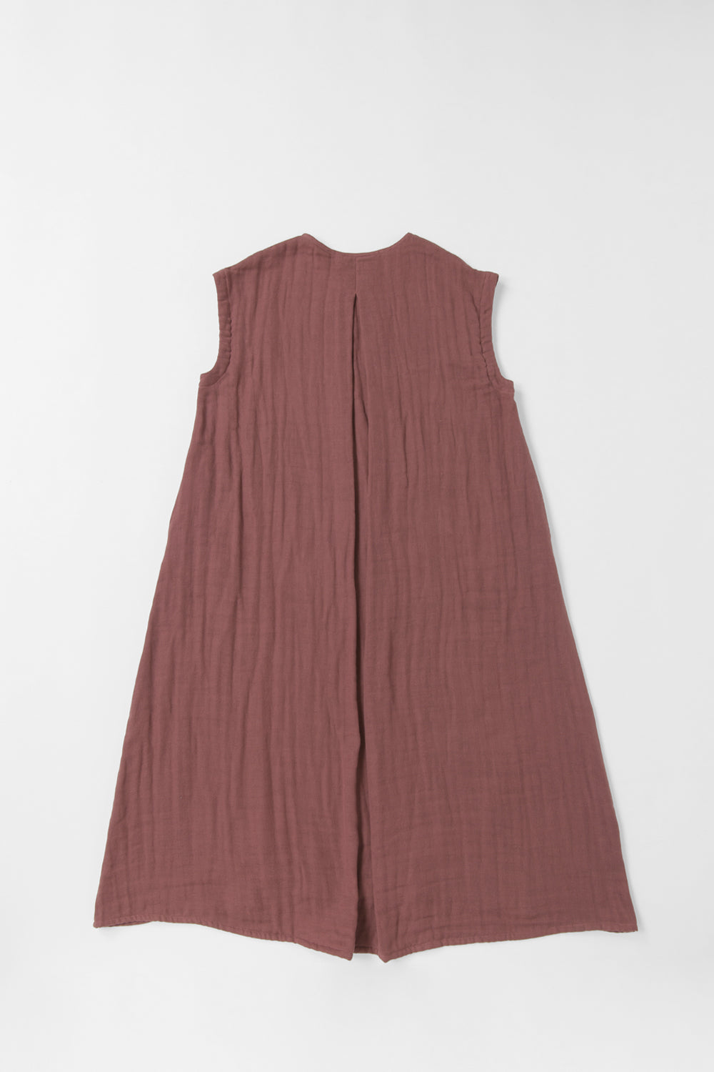 Aラインワンピース<br>綿ワッシャー<br>ブラウン