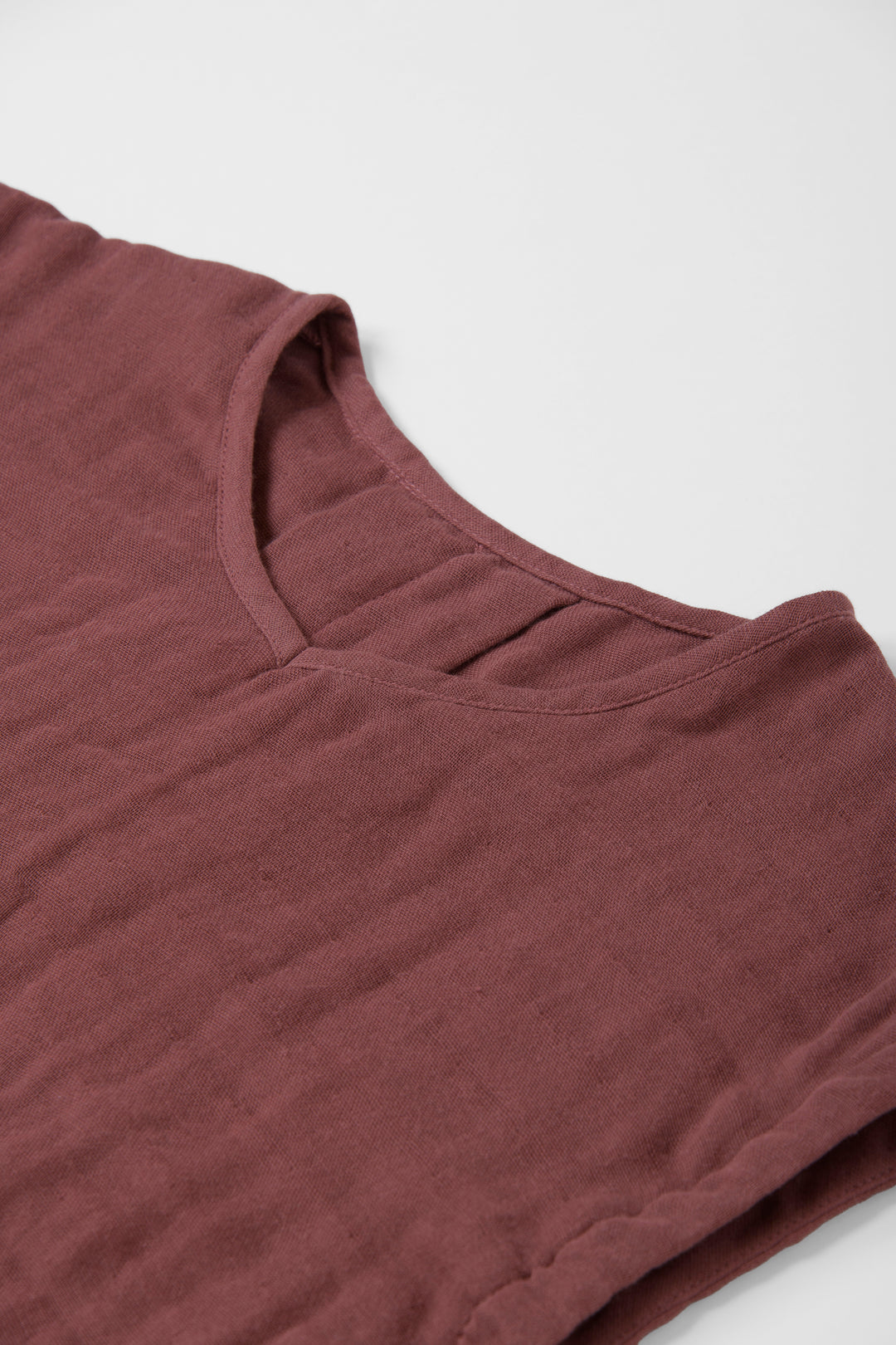 Aラインワンピース<br>綿ワッシャー<br>ブラウン