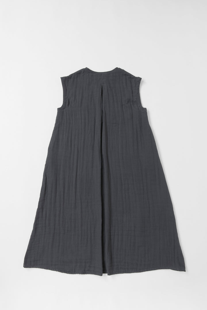 Aラインワンピース<br>綿ワッシャー<br>グレー