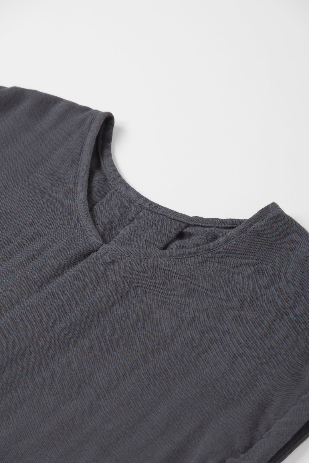 Aラインワンピース<br>綿ワッシャー<br>グレー