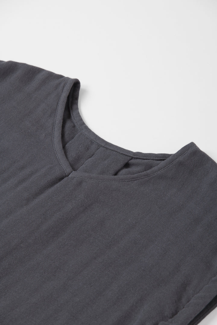 Aラインワンピース<br>綿ワッシャー<br>グレー