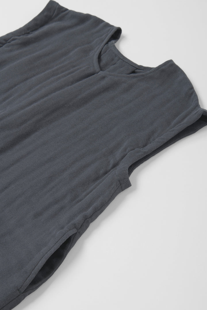 Aラインワンピース<br>綿ワッシャー<br>グレー