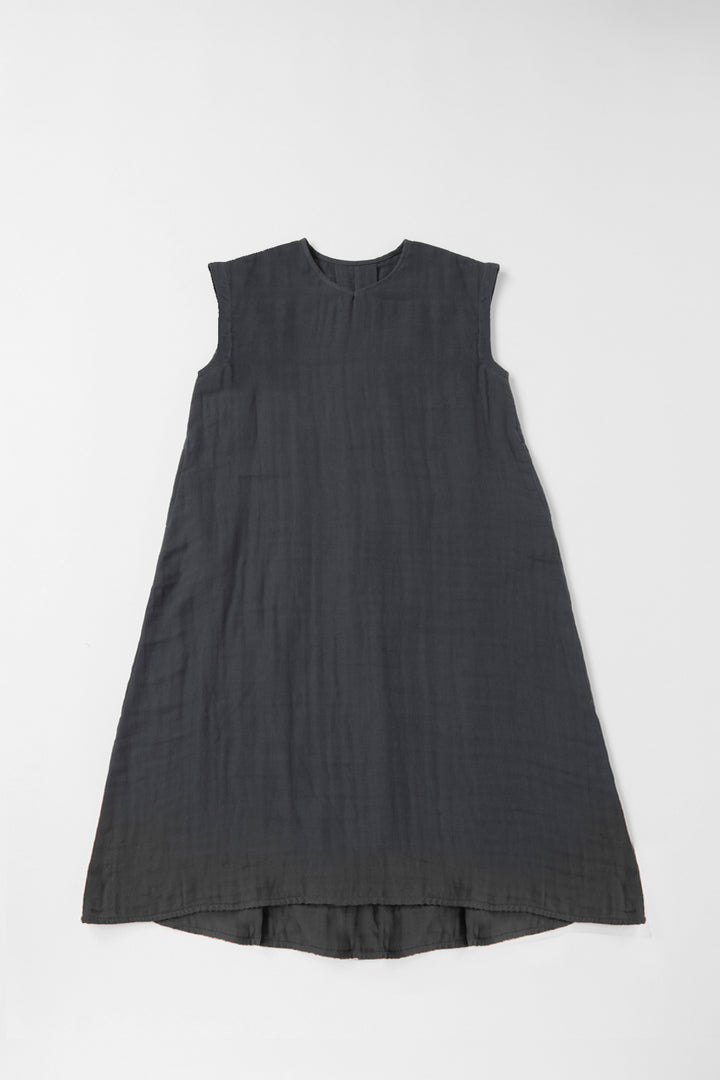 Aラインワンピース<br>綿ワッシャー<br>グレー
