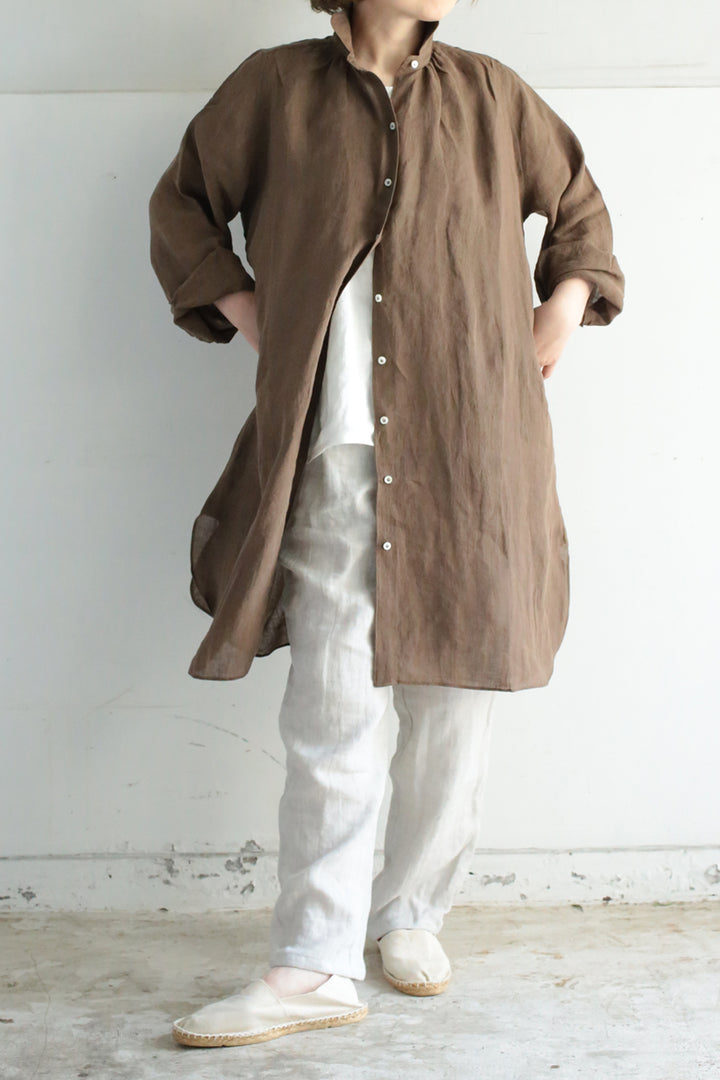 long blouse linen khaki 