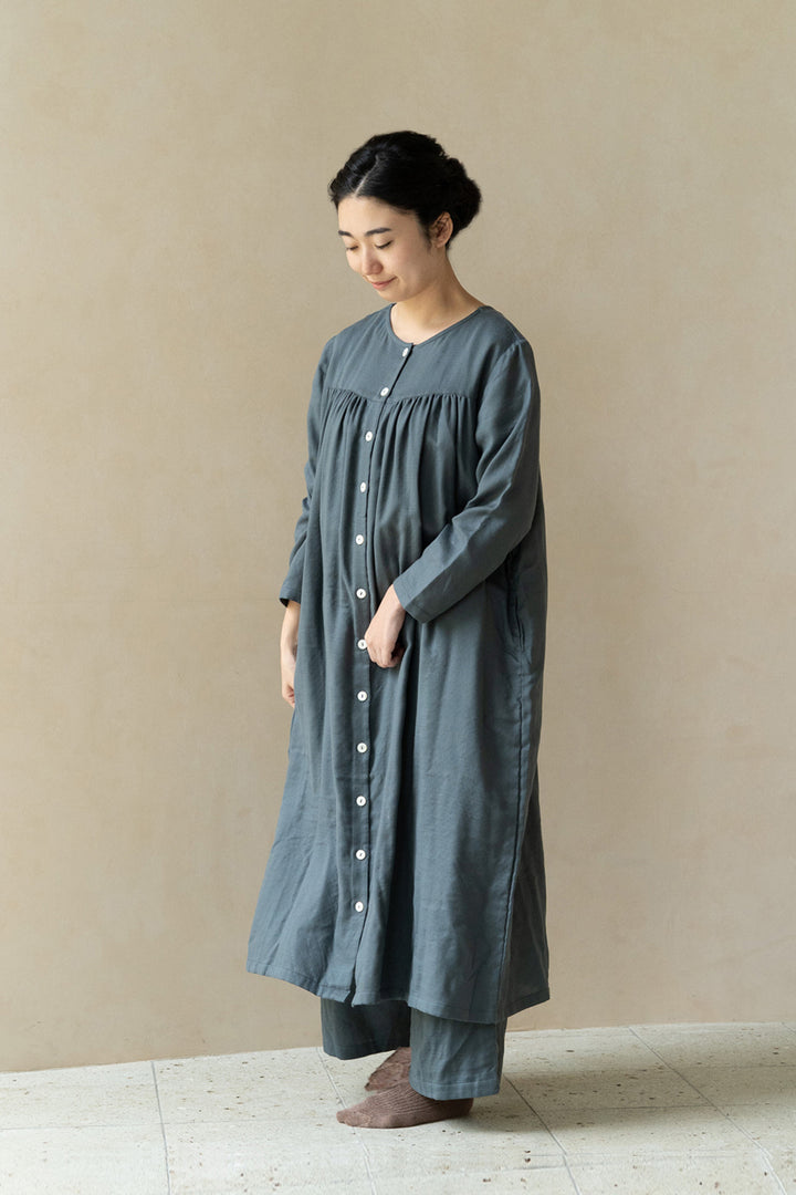 ３wayワンピース<br>綾織　ダークグリーン