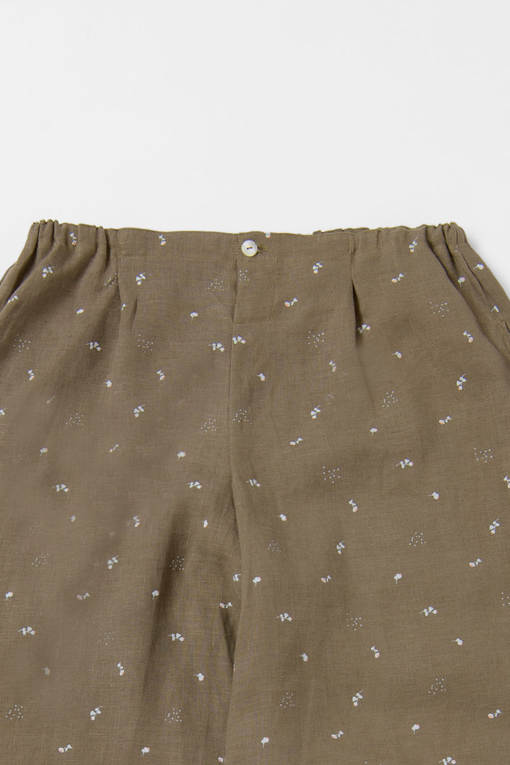 cropped pants safiran linen<br> AS0120Y716<br> khaki 
