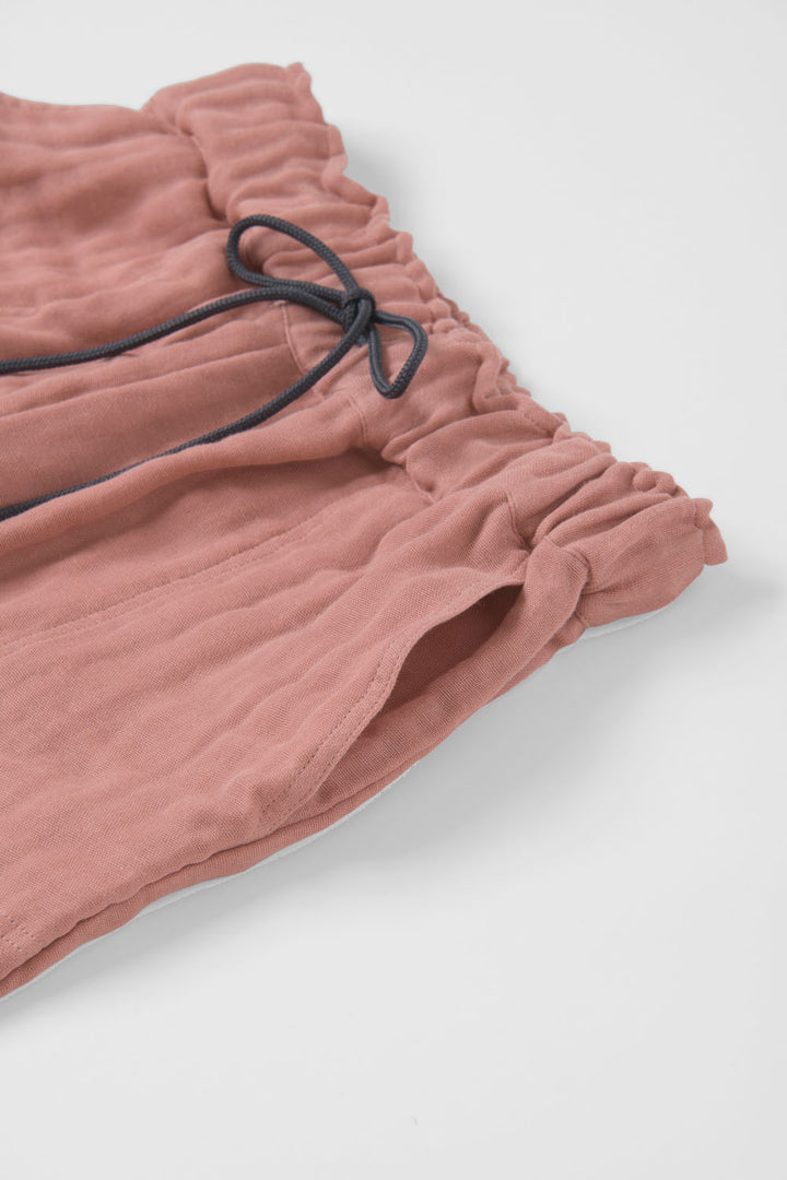 あたたかいジョガーパンツ<br>綿ワッシャー　ピンク