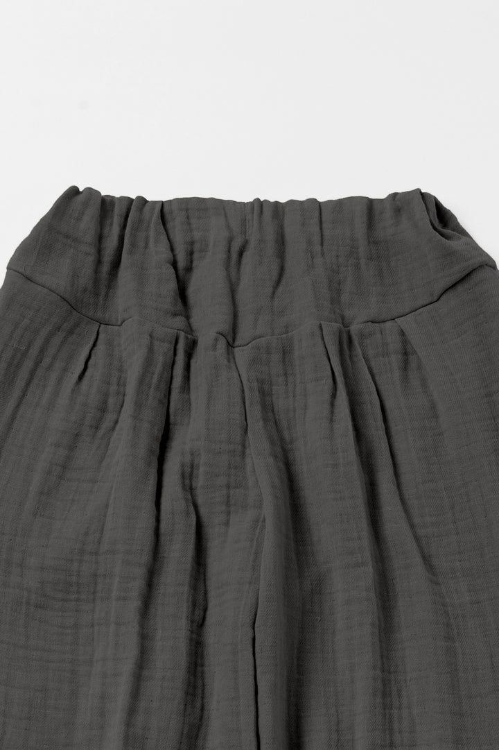 Gathered yoga pants twill weave<br> AS5420Y186<br> dark green 